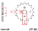 JT PINION GEAR FRONT 415 16 SUZUKI TS 50, YAMAHA DT 50MX (41516JT) (LANC. 42 photo 3 - milautoparts-fr.ukrlive.com