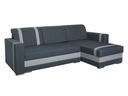 Rozkladacia rohová sedačka BOKEL - šedomodrá ekokoža / modrá Plocha na spanie - šírka (cm) 141-150 cm