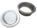 АНЕМОСТАТ металлический вытяжной, круглый, белая вытяжная решетка 125 мм + РАМА