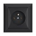 OPAL SOCKET одинарная розетка с/без ЧЕРНЫЙ