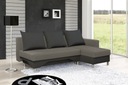Rohová sedacia súprava KARINA - šedá / čierna, pravý roh Plocha na spanie - dĺžka (cm) 191-200 cm