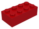 LEGO Brick - кирпич 2х4 (3001) красный 10 шт.