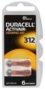 30 x 312 слуховых батарей PR41 Duracell ActivAir