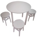 КРУГЛЫЙ КУХОННЫЙ СТОЛ 80 СМ + 3 СТУЛА БЕЛЫЙ ДРУГОЙ