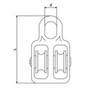 Blok Stavebný dvojitý pre lanový pozink 300kg Priemer kotúča 40 mm