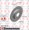 ZIMMERMANN DISQUES ARRIÈRE MAZDA 6 02- GG GH GY CRACOVIE photo 2 - milautoparts-fr.ukrlive.com