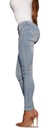 #587 Синие джинсовые брюки скинни, стразы, XS/26