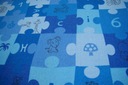 Detský koberec 125x200 PUZZLE modrý CHLAPEC Hrúbka 7 mm