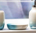 Perlová mydelnička z keramiky do kúpeľne WC 1385 Farba biela odtiene modrej iná