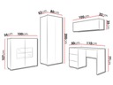 Nábytok do študentskej izby CHEMUNG 1 - lesklý biely / lesklý čierny Montáž nábytok na samostatnú montáž