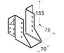 Trám.botka WB 22, 70x155x2 / balenie 1 ks Dĺžka (cm) 7.5 cm