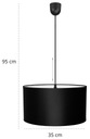 Stropné závesné svietidlo veľké tienidlo čierne LED 35cm Dĺžka/výška 95 cm