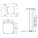 ALU INOX NOHA NA STÔL NÁBYTOK 60x60x710mm Kód výrobcu N.60x60x710.AL