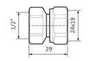 Adaptér pre oceľ 24x19 X 1/2&quot; GW chróm POLETTI Typ montáž