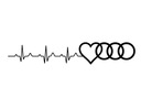 Наклейка на большое окно LIFE LINE AUDI HEART LOVE