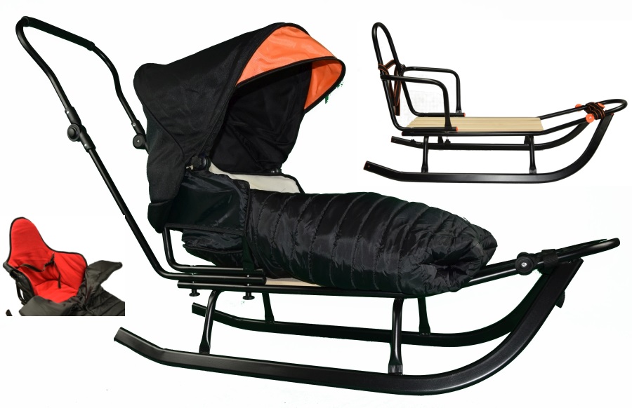 DUŻE SANKI Z PCHACZEM OPARCIEM ŚPIWORKIEM I BUDKĄ