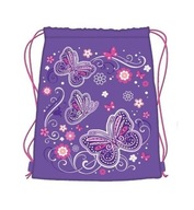 Taška na topánky fialová kvety motýle