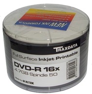 Dosky Traxdata Ritek DVD-R 4,7 GB pre tlač 50 š