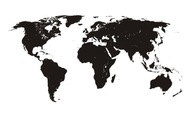 Naklejka na ścianę Mapa śwata państwa kraje globus