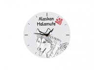 Aljašský malamut stojace hodiny z MDF dosky grafika