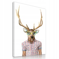 0298 Obraz na plátne JELEŇ HIPSTER DEER 70x100m