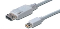 ASSMANN Electronic mini DP - DP, 3m mini DisplayPort DisplayPort Biela