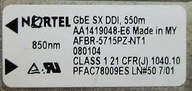 Nortel AA1419048 GbE SX DDI 550m SFP 1000BASE eti