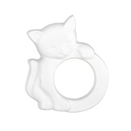 Sadrová obrúčka na servítku Mačací prsteň biely
