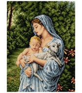 Kanwa z nadrukowanym wzorem do haftu Maryja z Dzieciątkiem (8023) 30x40cm