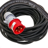 pripojovací predlžovací kábel 32A 4p gumový 4x2,5 10m