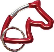Kľúčenka-karabínska hlava koňa červená