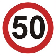 ZNAČKA OBMEDZENIE RÝCHLOSTI 50 km/h 40x40 CM 5mm