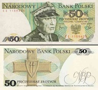50 zł Świerczewski seria HE - 1988 - UNC z paczki