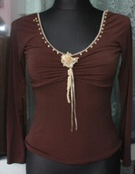 ^sliczna bluzka ozdobny dekolt r 36-40