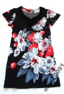 APRICOT SUKIENKA DZIANINA KWIATY 2 OWOCE M 38