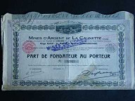 ART DECO MINES D`ARGENT DE LA CAUNETTE 1921