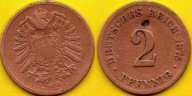 NIEMCY 2 Pfennig 1875 r. B