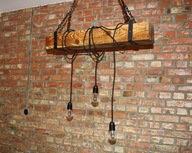 Lampa żyrandol stara belka zwisy rustykalna Loft18