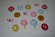 Cyfra topper dodatek do słodkiego bukietu urodziny