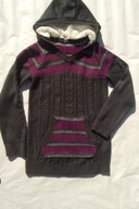 Sweter sukienka tunika dziewczęca ciepła Yd, grafit ,kieszenie BDB r.152