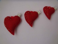 Zawieszki ZAWINIĘTE SERCA - komplet z filcu Q2*
