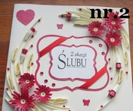 kartka ręcznie robiona ślub quilling wyprzedaż