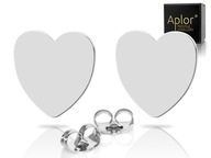 SMART Srebrne Kolczyki 925 RODOWANE Serce Sztyft PUDEŁKO serduszko prezent
