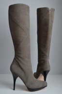 OJ TROCHĘ PIKANTNE zamszowe kozaki szpilki Via Spiga Elma skóra naturalna