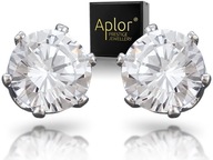 Srebrne Kolczyki małe kółka Kr. Swarovski sztyft PUDEŁKO na prezent sztyft