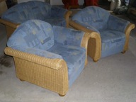 ZESTAW WIKLINOWY sofa 2 + 2 fotele