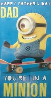 Anglojęzyczna kartka z minionkiem na Dzień Ojca