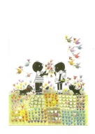 Pocztówka - Julek i Julka i bukieciki tulipanów