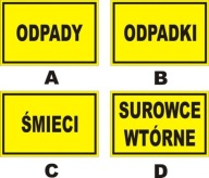 Odpady odpadki surowce вторичный tabliczka фото, цена