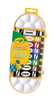 Краски темперные Crayola 8 шт. НАБОР В ТРУБКАХ ТЕМПЕРЫ ХУДОЖЕСТВЕННАЯ ШКОЛА.